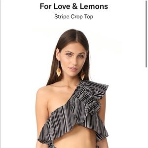 For Love and Lemons Stripe Crop Top